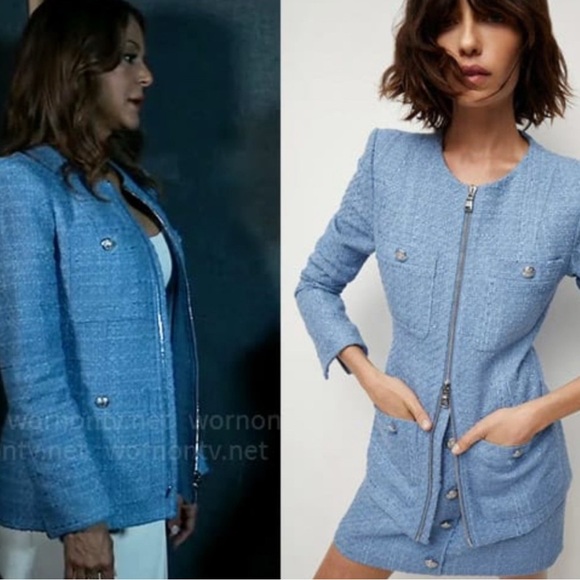 Veronica Beard Agni blue tweed blazer jacket - Picture 1 of 10